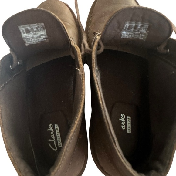 CLARKS BUSHACRE 2 ANKLE BURNISHED BROWN LEATHER BOOTS SIZE 7.5 - Picture 6 of 9